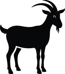 Fototapeta premium Goat Silhouette Vector with white background and editable