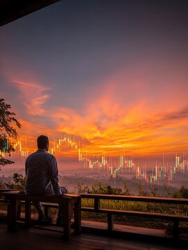 A man walking on the road, choosing the way, the correct way, sunset, men worried, men setting, down