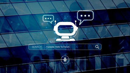 AI assistant with voice chat interface, combining smart chatbot, voice command, and AI-powered...