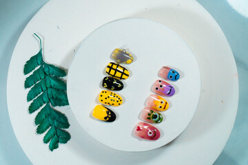Press On Nail Design model beauty cosmetic fake nail Art stylish