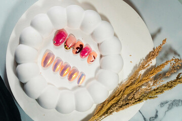 Press On Nail Design model beauty cosmetic fake nail Art stylish