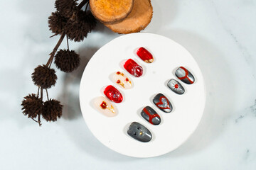 Press On Nail Design model beauty cosmetic fake nail Art stylish