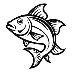 Fish line art vector