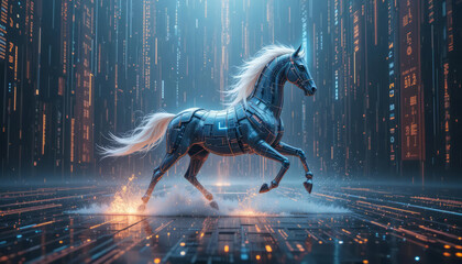 horse in the cyber rain