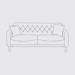 Sofa outline icon couch silhouette furniture for living room