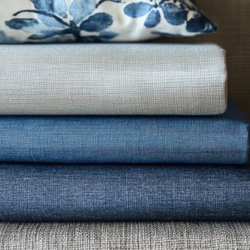 pile of blue cloth on the table