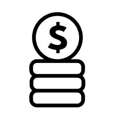 stack of coins and dollar – simple vector icon 