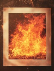 Fototapeta premium Mysterious explosion of flames unfolding in dark environment