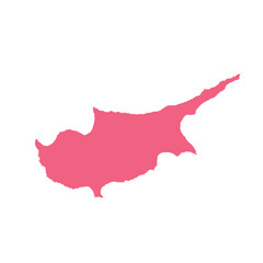 Fototapeta premium Map of Cyprus, sign silhouette. World Map Globe. Vector Illustration isolated on white background. Europe continent.