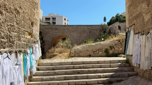 Cinematic Footage of Polignano a Mare &ndash; Coastal Town with Historic Architecture and Cliffside Views, Apulia, Italy