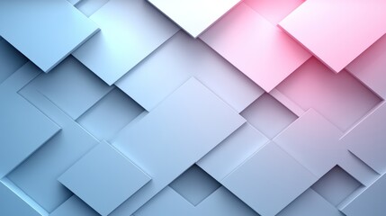 Obraz premium Geometric abstract design featuring layered shapes in cool tones and soft lighting effects