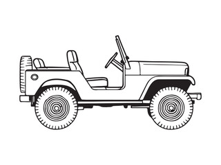 Naklejka premium Off road car illustration side view