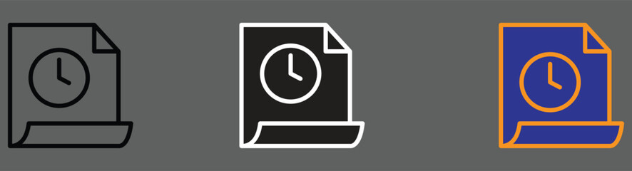  line, solid and flat icons set including healthcare, medical forms, reports, business documents, charts, and security elements with transparent background