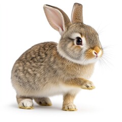 Obraz premium Charming little rabbit playing in a cozy indoor setting with soft lighting