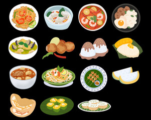 Thai food themed sticker design