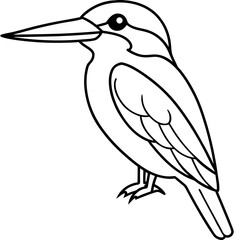 Kingfisher line art vector