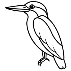 Kingfisher line art vector
