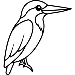 Kingfisher line art vector