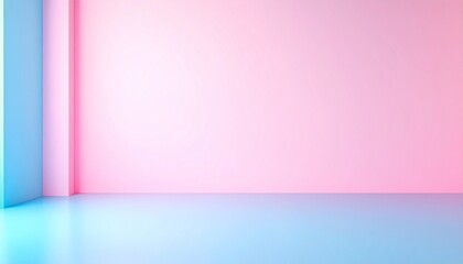 Fototapeta premium Pastel Pink and Blue Room Interior Design Minimalist Empty Space Background