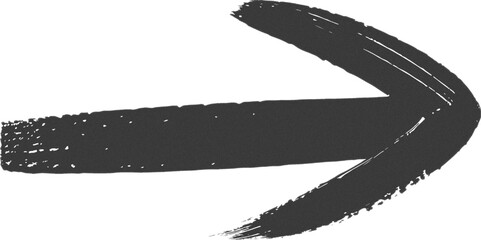  single dark gray brush stroke forming an arrow pointing to the right on a white background plain scene.