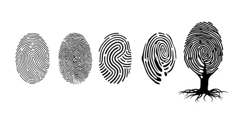 Fingerprint Evolution to Tree Vector – Identity Concept with Abstract Growth Symbol