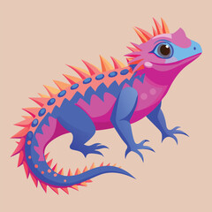Naklejka premium Colorful spiky lizard illustration reptile