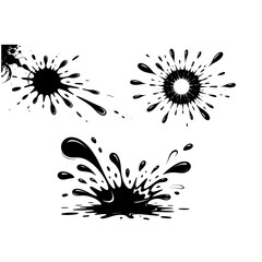 Bold Black Ink Splashes Abstract Splash Effects and Ink Stains