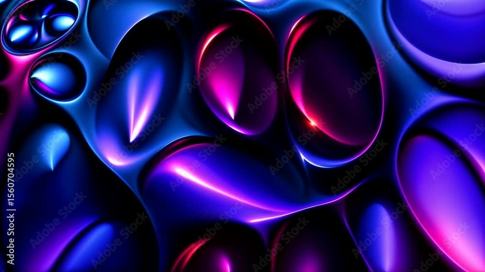 Wall mural abstract background with looped hypnotic fractal pattern featuring vibrant blue and purple swirls, c