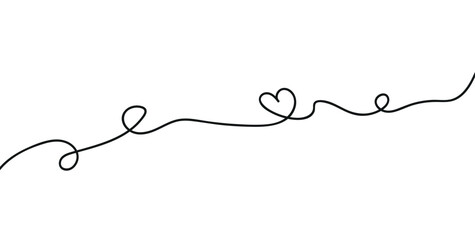wavy curvy long squiggles line with heart shape. wave line with love png and vector illustration on transparent background