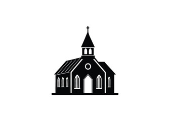 silhouette of church