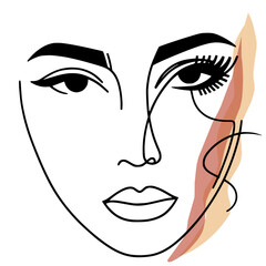 Whisper of Expression, Elegant monoline art capturing silent expression