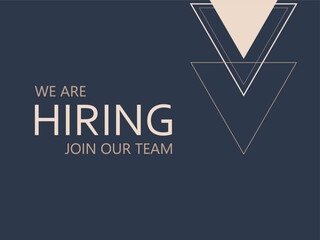 We are hiring banner, poster. We are hiring join our team.