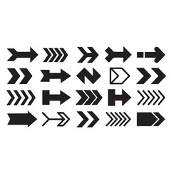 Modern vector arrow icons set for web design, business, and directional symbol collection