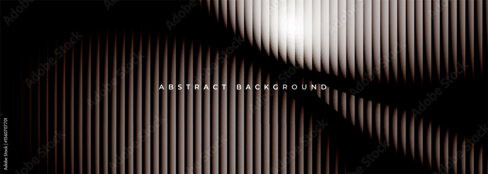 Poster dark elegant glowing ribbed abstract background. vector illustration wide banner design