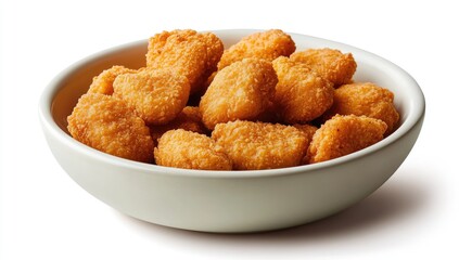 Crispy, golden-brown bite-sized food items in a shallow bowl