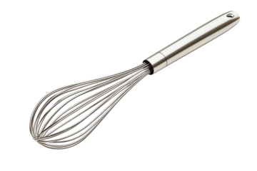 Creating culinary magic with a classic whisk ready for fluffy batters and delightful recipes on transparent background