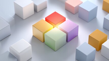 Minimal Floating Isometric 3D Platforms with Geometric Shapes, Clean Abstract Design for UI, Presentations, and Creative Stock Visuals