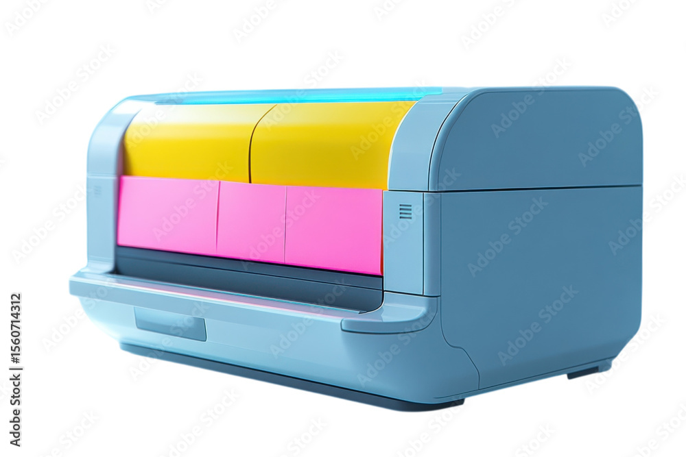 Fototapete an artistic rendering of a futuristic storage and organizer with pastel drawers against black on tra