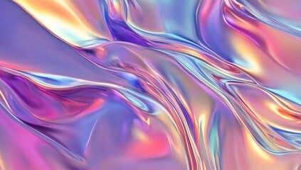 Abstract iridescent liquid drapes