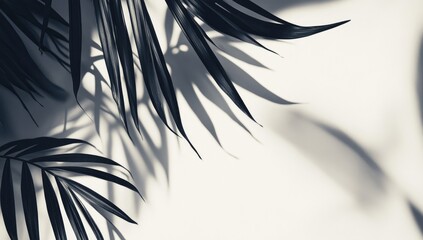 Palm frond shadows on a light background
