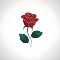 Red rose on a white background. 