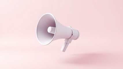 3D illustration of a megaphone with abstract sound waves, floating in minimalist gradient space.
