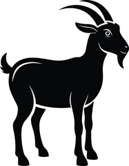 Obraz premium Goat Silhouette Vector with white background and editable