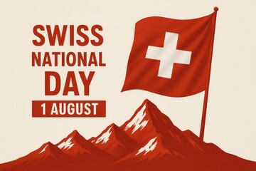 Happy Swiss National Day Traditional Celebration Artwork