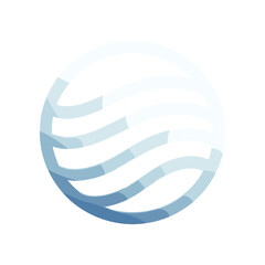 Abstract circular design featuring flowing waves in blue tones, suitable for backgrounds