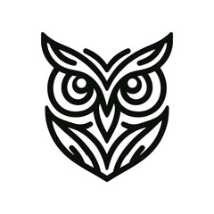 Stylized owl illustration featuring intricate line work and nature-inspired elements