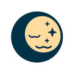 A serene night sky featuring a crescent moon with stars twinkling in the background
