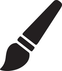 Dark Gray Paint Brush Minimalist Icon - Creative Art Tool for Design and Painting