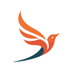 Abstract representation of a bird in flight, showcasing vibrant colors and dynamic movement