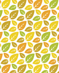 Colorful fresh leaves pattern background suitable for fashion clothing